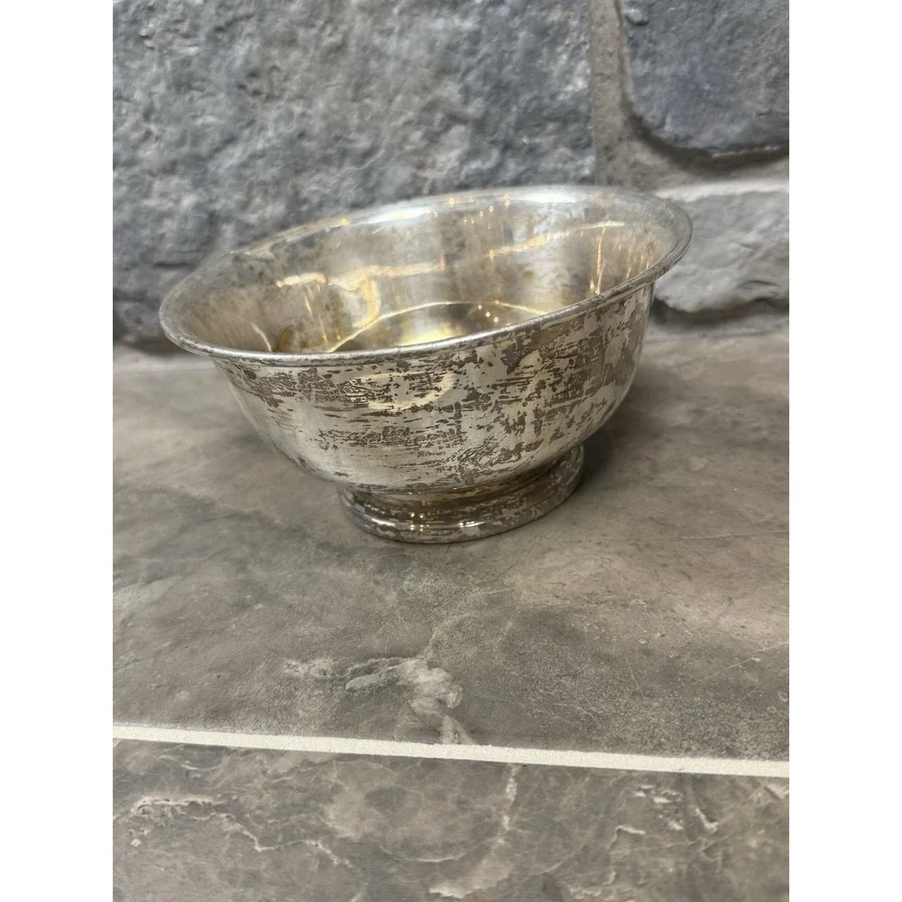 Vintage Art S. Co. Silver Plated Copper Bowl Pattern 57 Serving Dish Patina